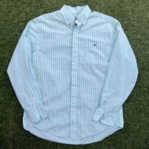 Vineyard Vines Tucker Shirt Button Down Gingham Mint Green/Aqua Men's Size M